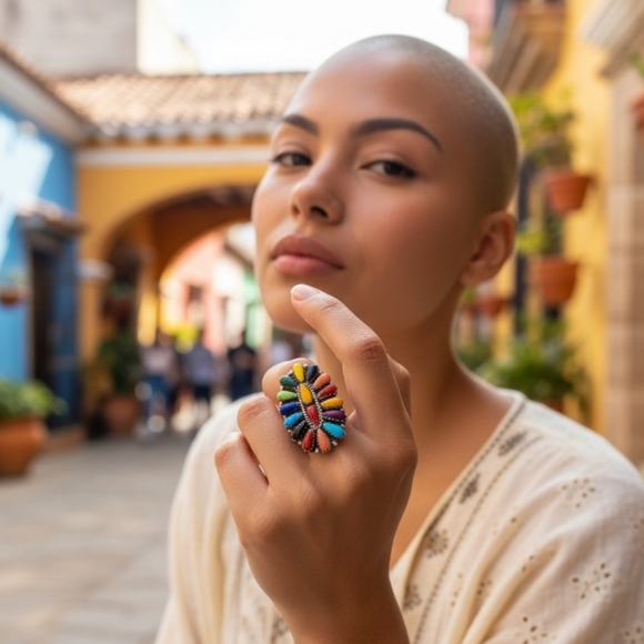 ✨️OOAK! JULIANA WILLIAMS RARE! Multi Semiprecious Stone and Sterling Silver Ring - Picture 5 of 17